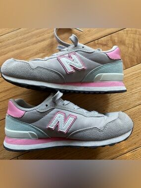 New Balance Kids Gray, Pink & Mint Casual Sneakers